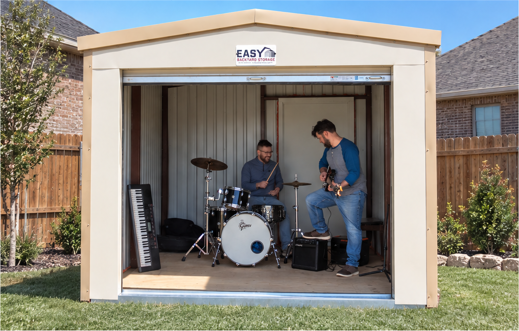 Steel building used as a music room