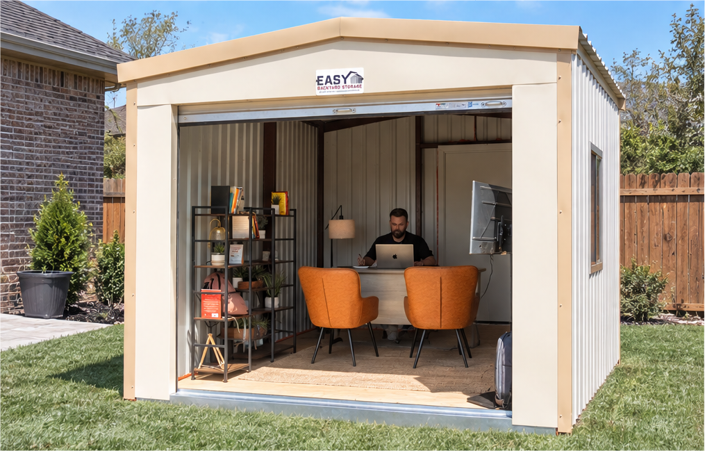 Steel building used as a home office