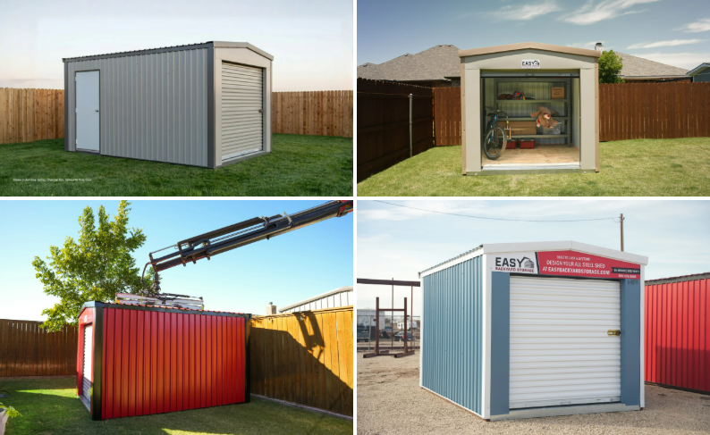 Easy Backyard Storage steel sheds installed in customer backyards